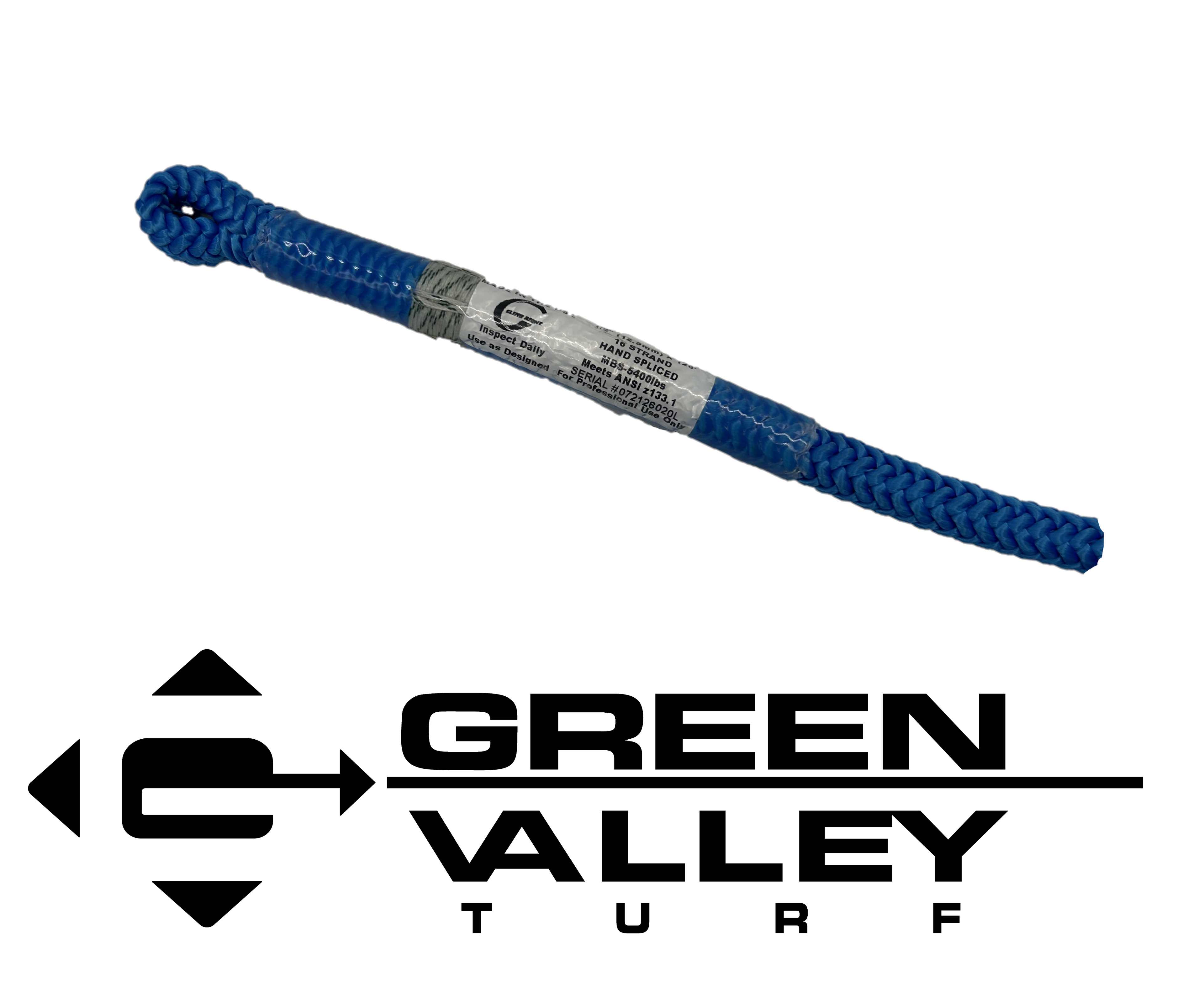 Climb Right Blue 1/2" x 120ft 16 Strand Climbing Rope with Hand Splice Eye